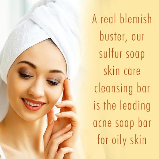 Herblov CLEANSING 10% SULFUR SOAP BAR FOR FACE & BODY  NATURAL SHINE CONTROL FACIAL CLEANSER FOR ACNE, OILY SKIN  MADE IN USA HEALING SKINCARE WASH WITH LEMONGRASS, TEA TREE OIL, VITAMIN E, COCONUT MILK - Image 2